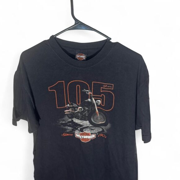VTG Harley Davidson 105th Anniversary Black T-Shirt Large WV - Picture 2 of 8